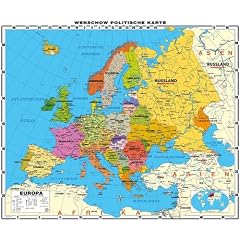 XXL 1,64 Meter - Original handgezeichnete politische Europa-Karte mit Lifetime Update Zertifikat - by Wenschow since 1908 - antireflex-entspiegelt laminiert (riesen gro�es Poster, Wandkarte, Europakarte, Gro�format) (Wenschow Karten)