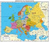 XXL 1,64 Meter - Original handgezeichnete politische Europa-Karte mit Lifetime Update Zertifikat - by Wenschow since 1908 - antireflex-entspiegelt laminiert (riesen gro�es Poster, Wandkarte, Europakarte, Gro�format) (Wenschow Karten)