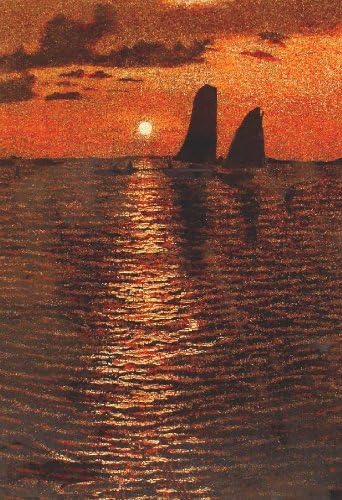 Vietnamese Lacquer Paintings - 24" x 16" Sunset - LP300