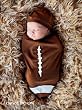 Cozy Cocoon® Football Bunting & Cap - Brown: 3 - 6 months Cozy Cocoon® Football Bunting & Cap - Brown: 3 - 6 months