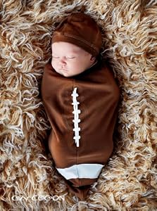 Cozy Cocoon&reg; Football Bunting & Cap - Brown: 3 - 6 months