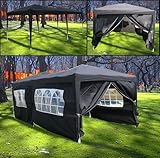 New 10' X 20' EZ Pop Set Up Canopy Tent Gazebo Includes 4 Sidewalls Black