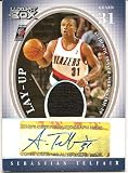 2004-05 Topps Luxury Box Lay-Up Relics Autographs LUA-ST Sebastian Telfair #'D 11/15 Portland Trail Blazers (Rookie Parallel - Autographed - Piece of Authentic Warm-Ups - Serial #d to 15 - Basketball Cards)