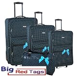 CS6660 BLUE CHARLIE SPORT POLKA DOT LUGGAGE BAG 4 pcs