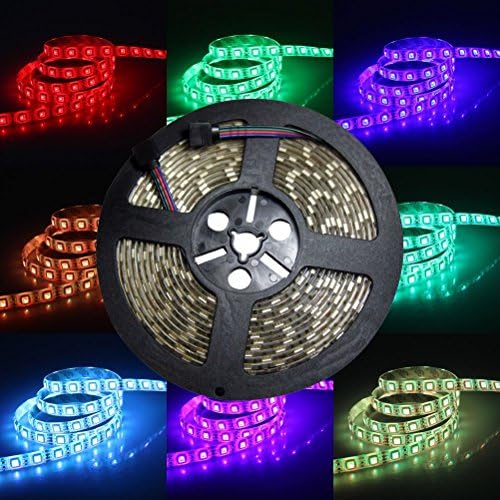 ACEBOX 16.4FT 5050 RGB LED Light Changing Flexible Light Strip 12V LED Strip Light 300 SMD