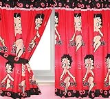 Betty Boop Red Lips Curtains Pair 66 x 72 OFFICIAL