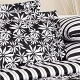 7pc Tropical Print White Black Floral Bedding Duvet Cover Set King by Regency Collection