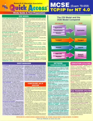 Rea Quick Access MCSE TCP IP on Windows NT Exam 70-059 (Quick Access Computer Reference Charts)
