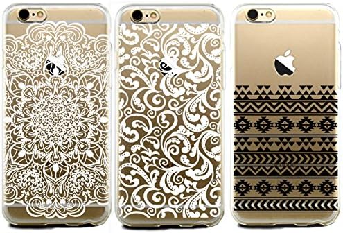 iPhone 6 Plus Case Cover Bundle Pack - iPhone 6 PLUS Floral Cases Covers Featuring Mandala Henna Tribal Aztec Floral Design. [3 CASE iPHONE 6 PLUS BUNDLE PACK]. Great Combo pack for Girls Teens. Lifetime Guarantee. [Fits 5.5" Model ALL Carriers]