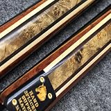 Stunning Handspliced/Handmade 4 Piece Nigerian Afzelia Burl, Gabon Ebony Ash Shaft Snooker/Pool Cue with Case, Mini-Butt and Telescopic Extension.