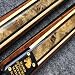 Stunning Handspliced/Handmade 4 Piece Nigerian Afzelia Burl, Gabon Ebony Ash Shaft Snooker/Pool Cue with Case, Mini-Butt and Telescopic Extension.