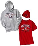 NHL Youth Washington Capitals Uncuffed Hat, Hoody & Tee 3-Pack Set - R58Exmww (Multi, Large)