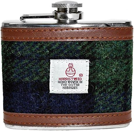4oz Black Watch Harris Tweed Hip Flask