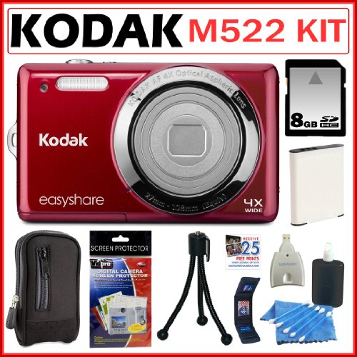 Kodak EasyShare 14MP Digital Camera with 4x Optical Zoom in Red + 8GB Accessory…
