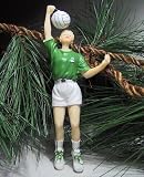 Green Woman Volleyball Christmas Ornament