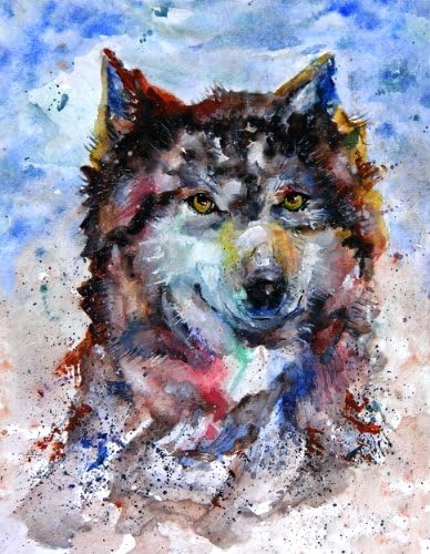 Call of The Wild PhotoArt Anywhere Movable Fine Wall Art Watercolor Wolf by Carla Mora 16x20
