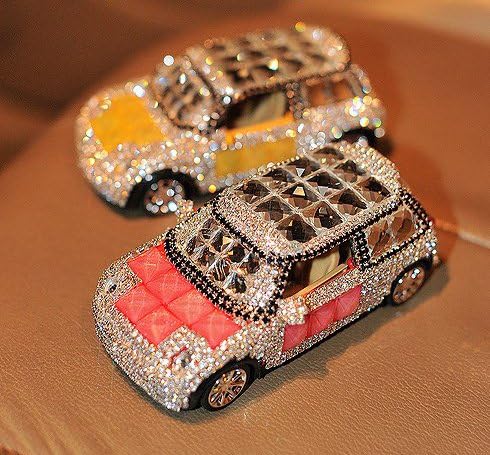 High-grade Diamond Jewelry Ornaments Car Perfume Seat Rhinestones (red)