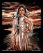 Native American Indian Girl Sunset Black Wood-Mounted Art Poster Print - 16