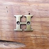 MANJA MTMET-127 真鍮 金具 H【金物 数字 ナンバー 英字 アルファベット アンティーク レトロ調 ナチュラル】