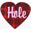 Hole - Awesome Red Prism (Shiny & Reflective) Heart Logo - Sticker / Decal
