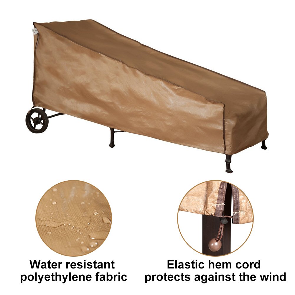 Abba Patio Outdoor/Pool Chaise Lounge Cover, Water Resistant, 84L x 34W