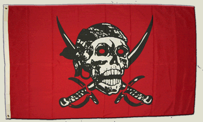 Produkt-Bild: Flagge Pirat auf rotem Tuch - 90 x 150 cm [Misc.]