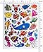 Roberly Kids Stickers Over 1200+, 50 Different Sheets 3D Stickers for Kids & Toddlers, Cool Cute Puffy Stickers - Including Animal, Numbers, Fruits, Fish, Dinosaurs, Butterflies, Cars, Trucks, More