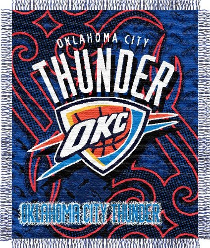 Oklahoma City Thunder NBA Woven Jacquard Blanket Tatoo Series