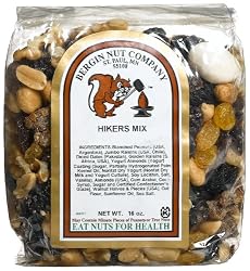 Bergin Nut Company Hikers Mix, 16-Ounce Bags (Pack of 4)