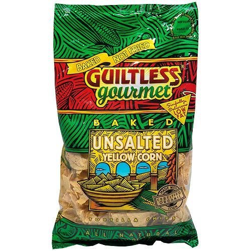 Guiltless Gourmet Unsalted Yellow Corn Tortilla Chips#44; 7 oz#44; - Pack of 12