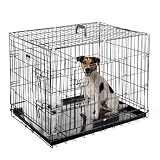 Pet Trex 30 Inch Folding Crate-N-Kennel Double Door Heavy Duty Metal Cage 30
