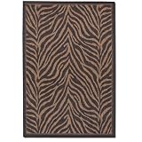 Couristan Recife Collection Zebra Rug - Black & Cocoa, Size: 2 x 37" Rectangular