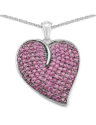 5.00 Carat Genuine Ruby Sterling Silver Pendant