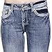 Sexy Couture Women's S139-PB Dark Wash Rhinestone Stitched Boot Cut Jeans