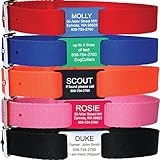 Custom Engraved Slide-on Pet Id Tag Comes with a Tough Nylon Dog Collar. Available in Assorted Colors and Sizes.