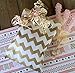 Outside the Box Papers Gold and White Chevron Treat Sacks 5.5 x 7.5 48 Pack Gold, White