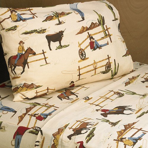 4pc Queen Sheet Set for Wild West Cowboy Bedding Collection by Sweet Jojo Designs