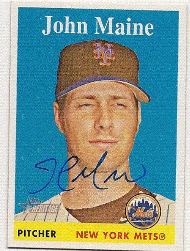 Autographed/Hand Signed 2007 Topps Heritage John Maine Card New York Mets