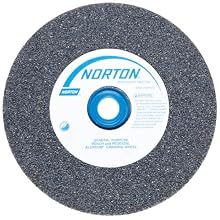 Norton Gemini Alundum Bench and Pedestal Grinding Wheel, Type 01, Round Hole, Aluminum Oxide