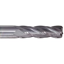 Melin Tool CCMG Solid Carbide Radiused Corner End Mill, AlTiN Coated, Single Cut, 4 Flutes, Center Cutting