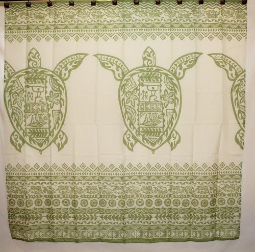 Hawaii Theme 100% Polyester Fabric Shower Curtain Hawaii Green Sea Turtle