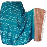 Embroidered Shawls Tie & Dye Pattern in Wool Fabric 203 x 88 Cmby ShalinIndia