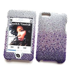 Apple iPod Touch 2nd & 3rd Generation Snap-on Protector Hard Case Rhinestone Cover "Purple Rain" Design