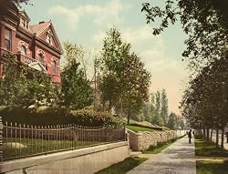 Brigham Street, Salt Lake City, ca. 1900 - Exceptional Print of a Vintage Photochrom Image from the Library of Congress Collection