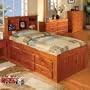 Honey Bookcase Captains Twin w/ 12 Drawers: Desk Hutch & Chair, TV Stand