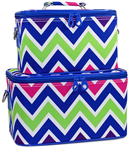 Ever Moda Chevron Collection Makeup Train Case (2 piece set)