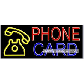 Phone Card Neon Sign (13″H x 32″L x 3″D)