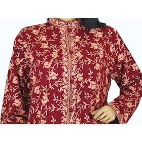 EMBROIDERY CASHMERE COAT LADIES Ladies WOOL LONG JACKET by NovaHaat