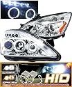 03-07 Honda Accord LED Halo Projector Headlights Chrome w/ HID Kit