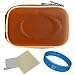 VG Slim Travel Edition Semi Hard Case w/ Removable Carbineer (Orange Nylon) for Sony Cyber-Shot DSC-TX100V / DSC-T99 WX5 / DSC-TX9 / DSC-TX5 / DSC-TX7 / DSC-W330 / DSC-W350 / DSC-W310 / DSC-W380 / DSC-W320 / DSC-TX1 / DSC-S980 / DSC-W290 / DSC-T900 / DSC-T90 S950 / DSC-W230 / DSC-S930 / DSC-W220 Point & Shoot Digital Cameras + Universal Screen Protector + SumacLife TM Wisdom Courage Wristband